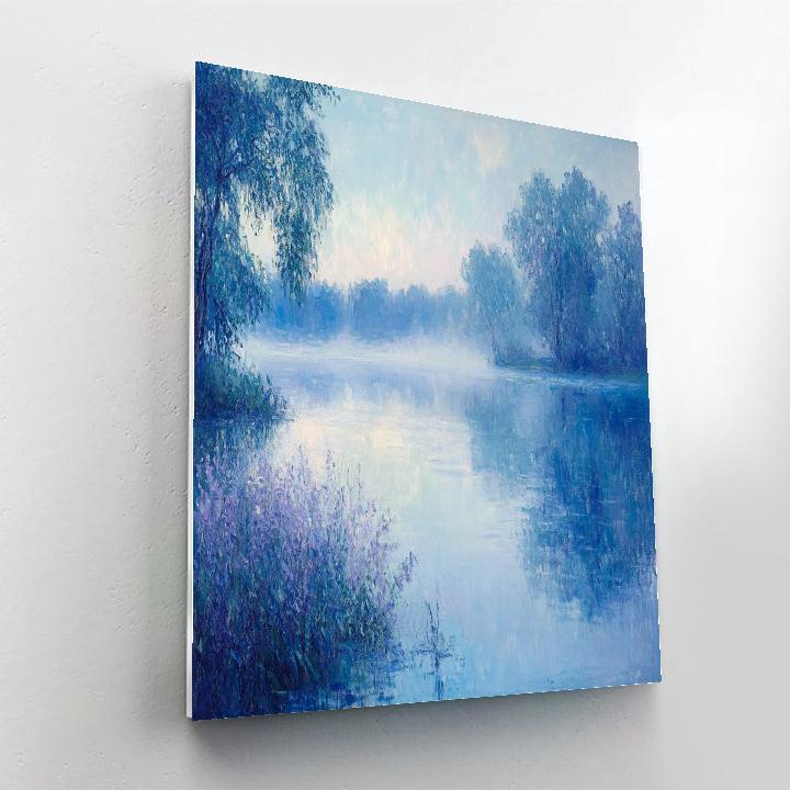 Monet Inspired Misty Morning By The Lake DIY paint by numbers