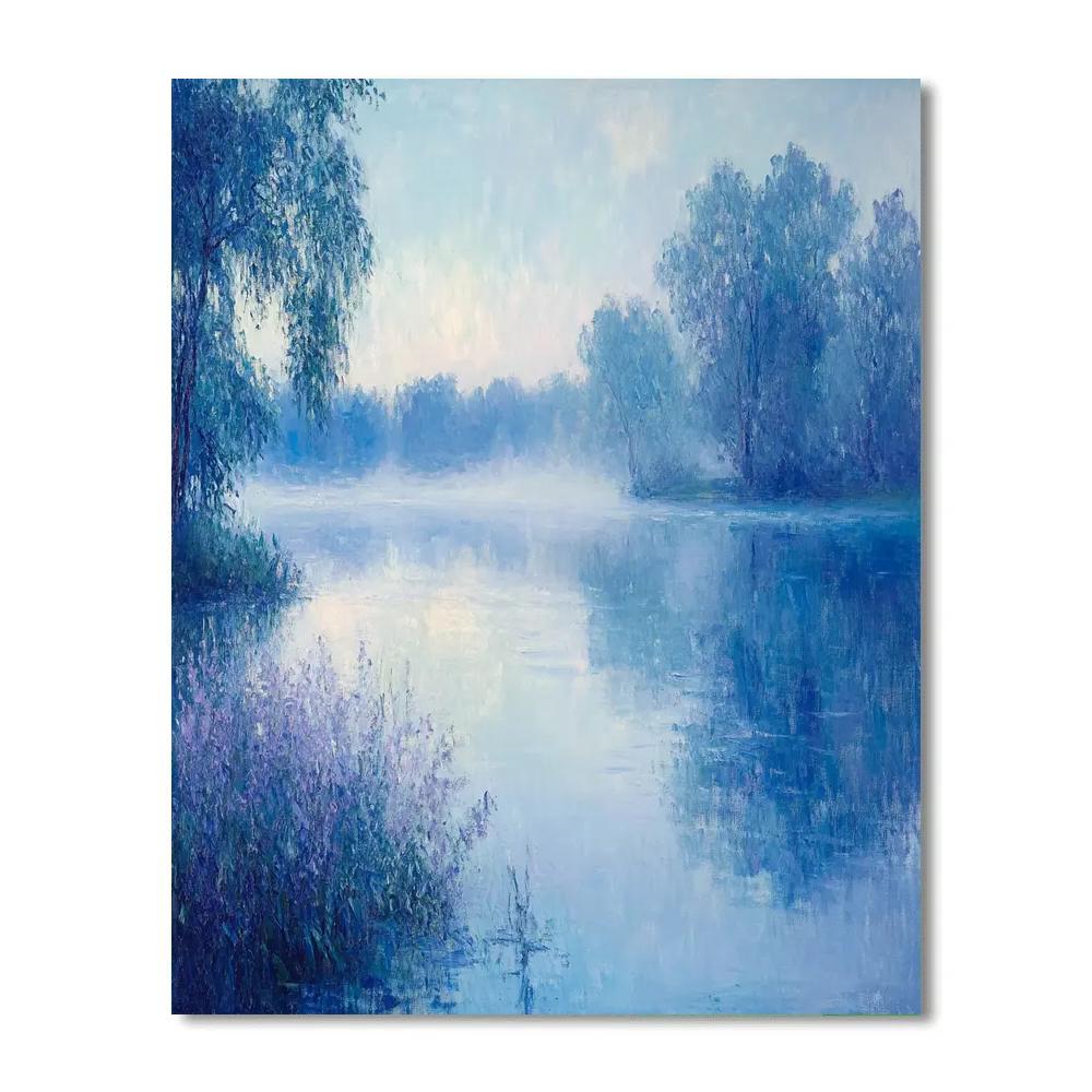 Monet Inspired Misty Morning By The Lake DIY paint by numbers