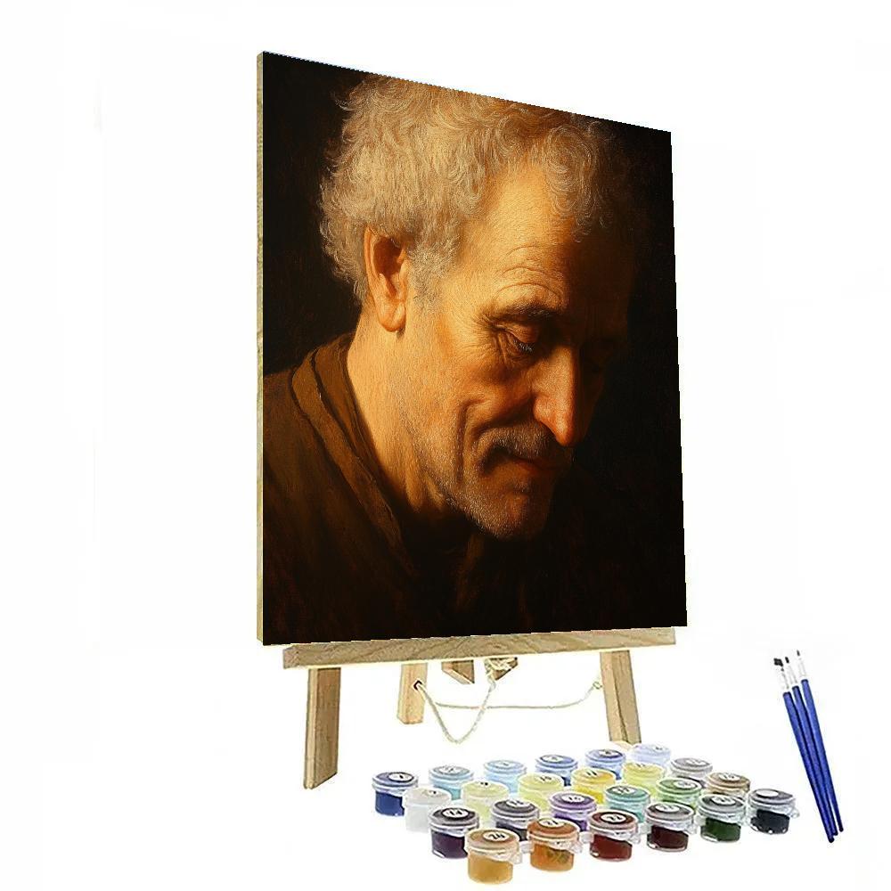 Rembrandt Inspired Intimate Portrait Of A Scholar Paint by numbers art