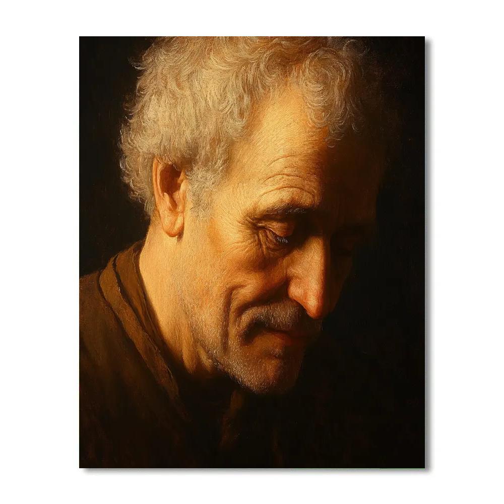 Rembrandt Inspired Intimate Portrait Of A Scholar Paint by numbers art