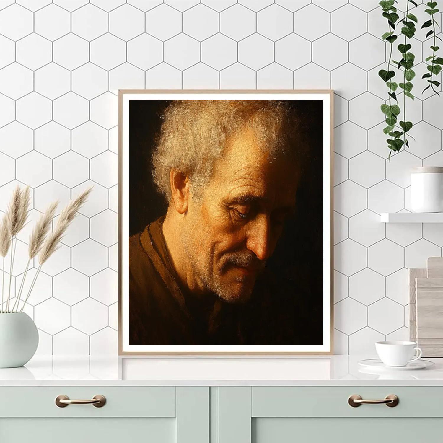 Rembrandt Inspired Intimate Portrait Of A Scholar Paint by numbers art