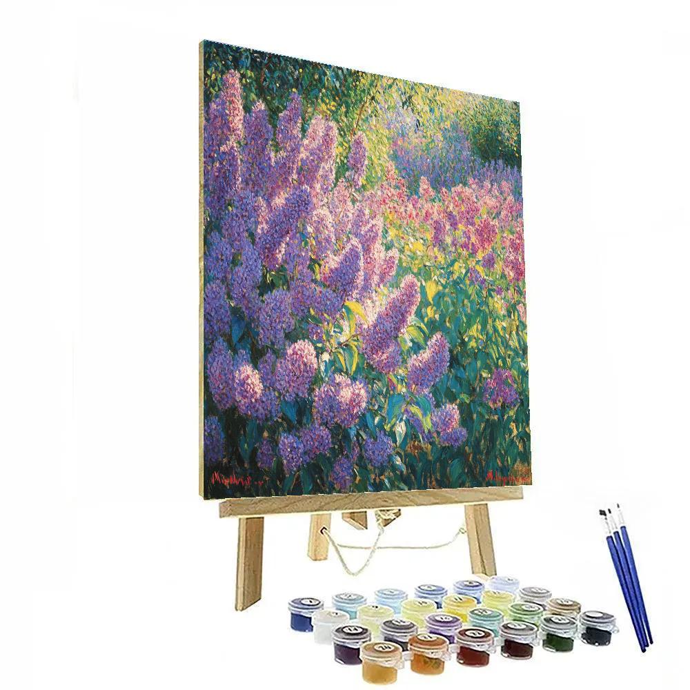 Claude Monet Inspired Lilac Garden In Full Bloom paint by color