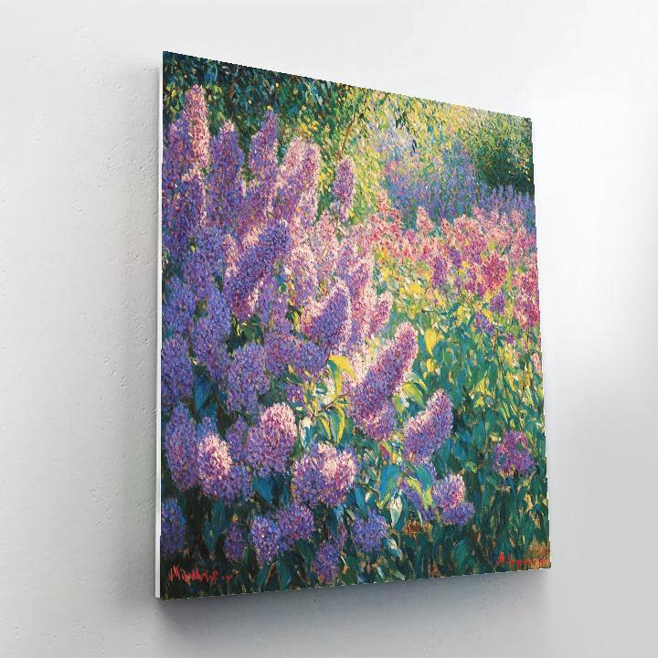 Claude Monet Inspired Lilac Garden In Full Bloom paint by color