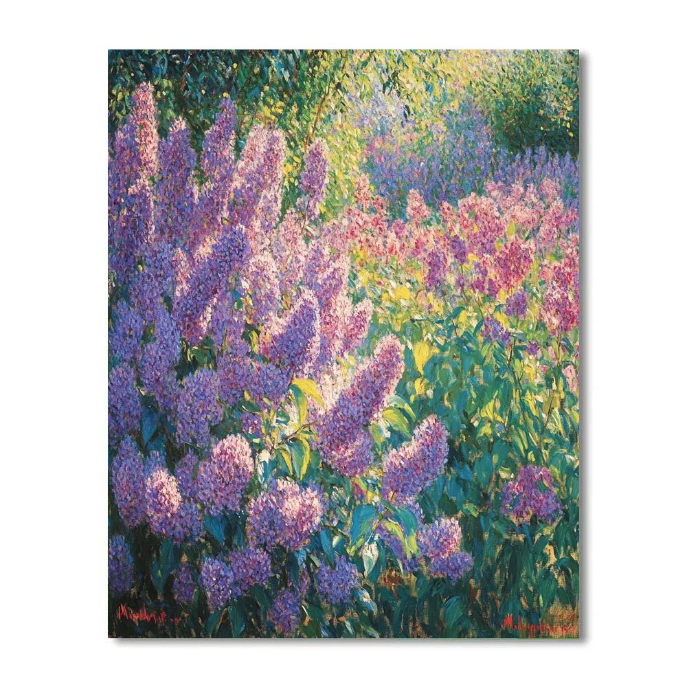 Claude Monet Inspired Lilac Garden In Full Bloom paint by color
