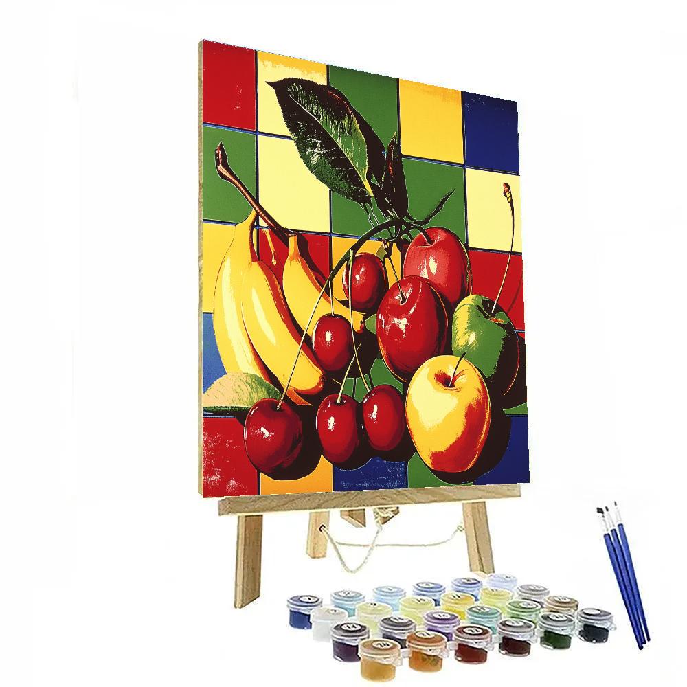 Andy Warhol Inspired Pop Art Fruit Fiesta paint by number