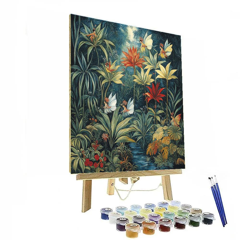 Frida Kahlo Inspired Mythical Jungle With Fairies Paint by numbers art