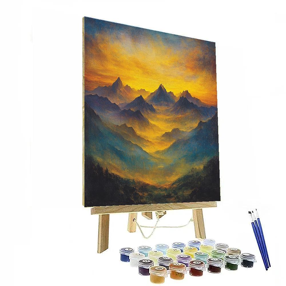 JMW Turner Inspired Sunset Over Misty Mountains Painting by numbers kit
