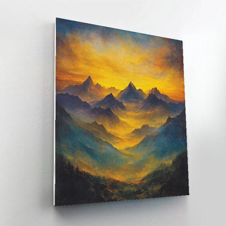 JMW Turner Inspired Sunset Over Misty Mountains Painting by numbers kit