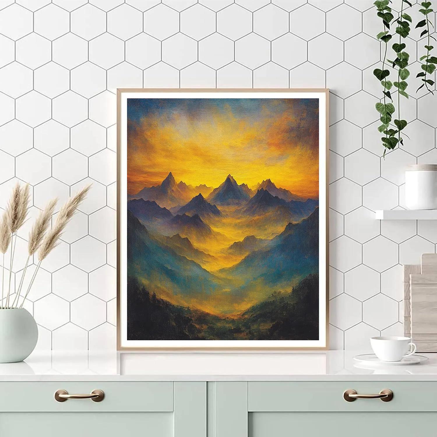 JMW Turner Inspired Sunset Over Misty Mountains Painting by numbers kit