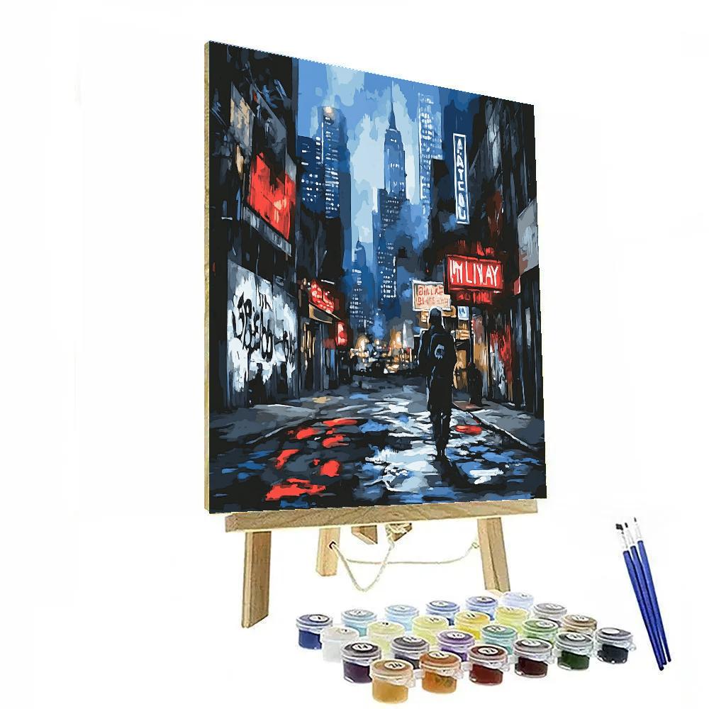 Banksy Inspired Urban Night Street Art Painting by numbers kit