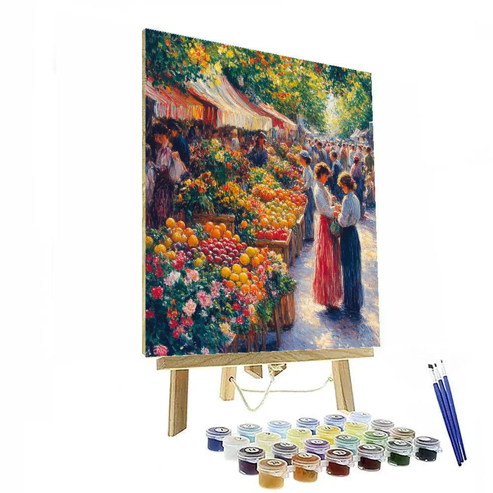 Pierre Auguste Renoir Inspired Sunny Village Market painting number kit