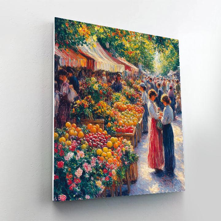 Pierre Auguste Renoir Inspired Sunny Village Market painting number kit