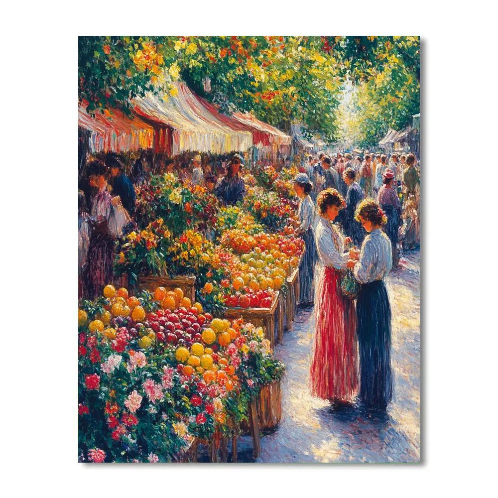 Pierre Auguste Renoir Inspired Sunny Village Market painting number kit