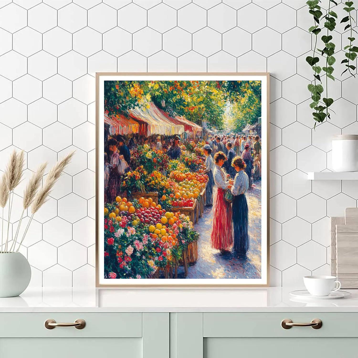 Pierre Auguste Renoir Inspired Sunny Village Market painting number kit