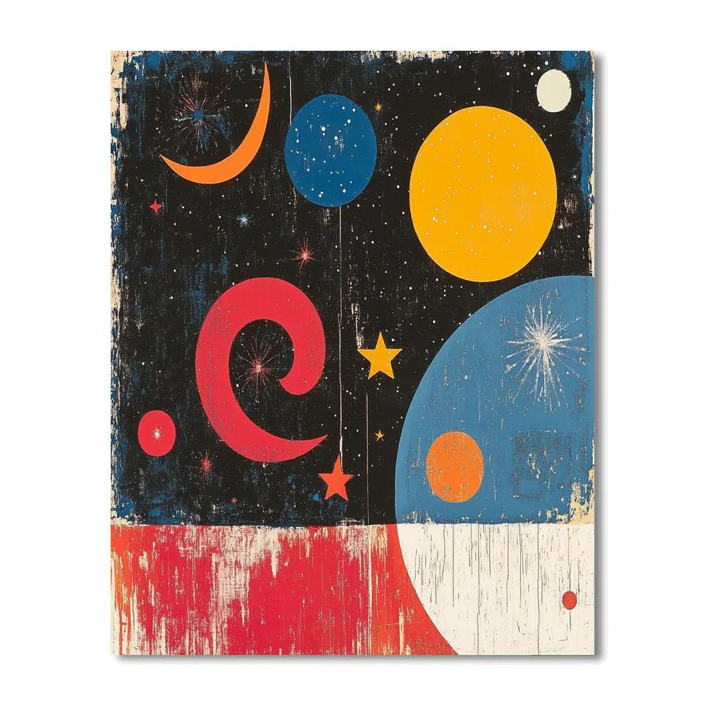 Joan Miró Inspired Cosmic Dance Of Planets DIY paint by numbers