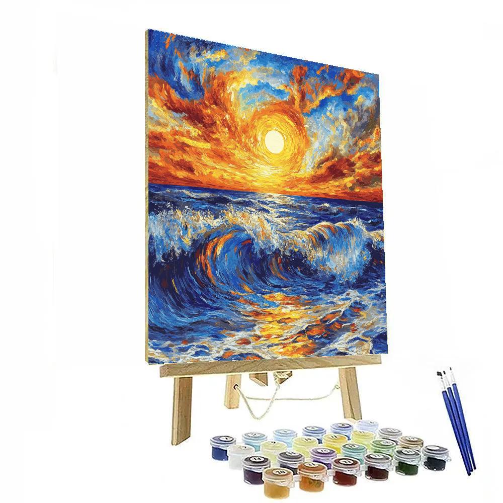Van Gogh Inspired Sunset Over The Ocean Paint by numbers art