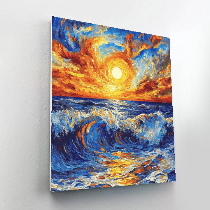 Van Gogh Inspired Sunset Over The Ocean Paint by numbers art