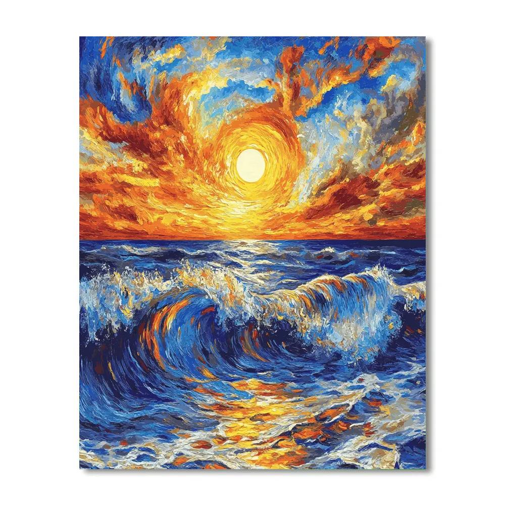 Van Gogh Inspired Sunset Over The Ocean Paint by numbers art