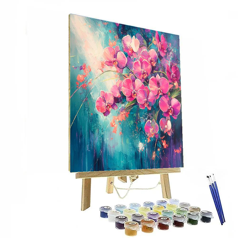 Edgar Degas Inspired Windblown Orchids paint by color