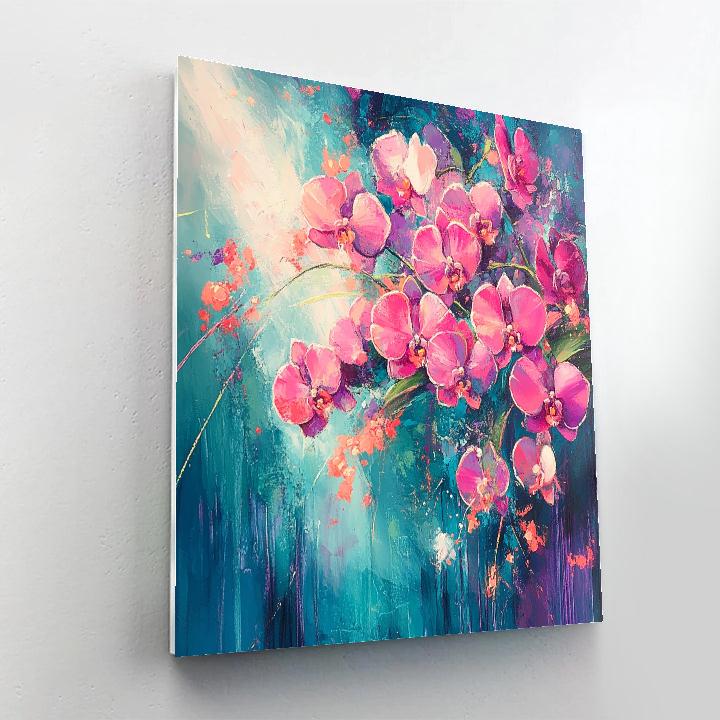 Edgar Degas Inspired Windblown Orchids paint by color