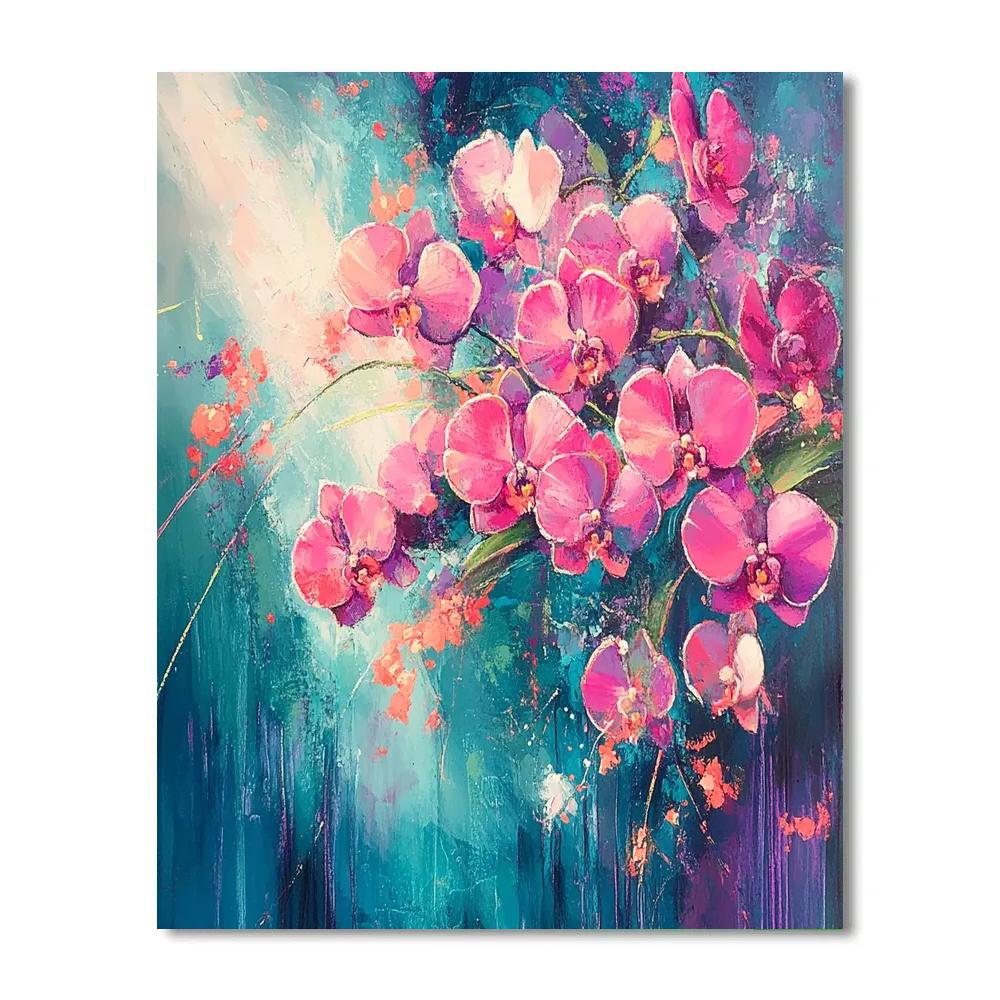 Edgar Degas Inspired Windblown Orchids paint by color