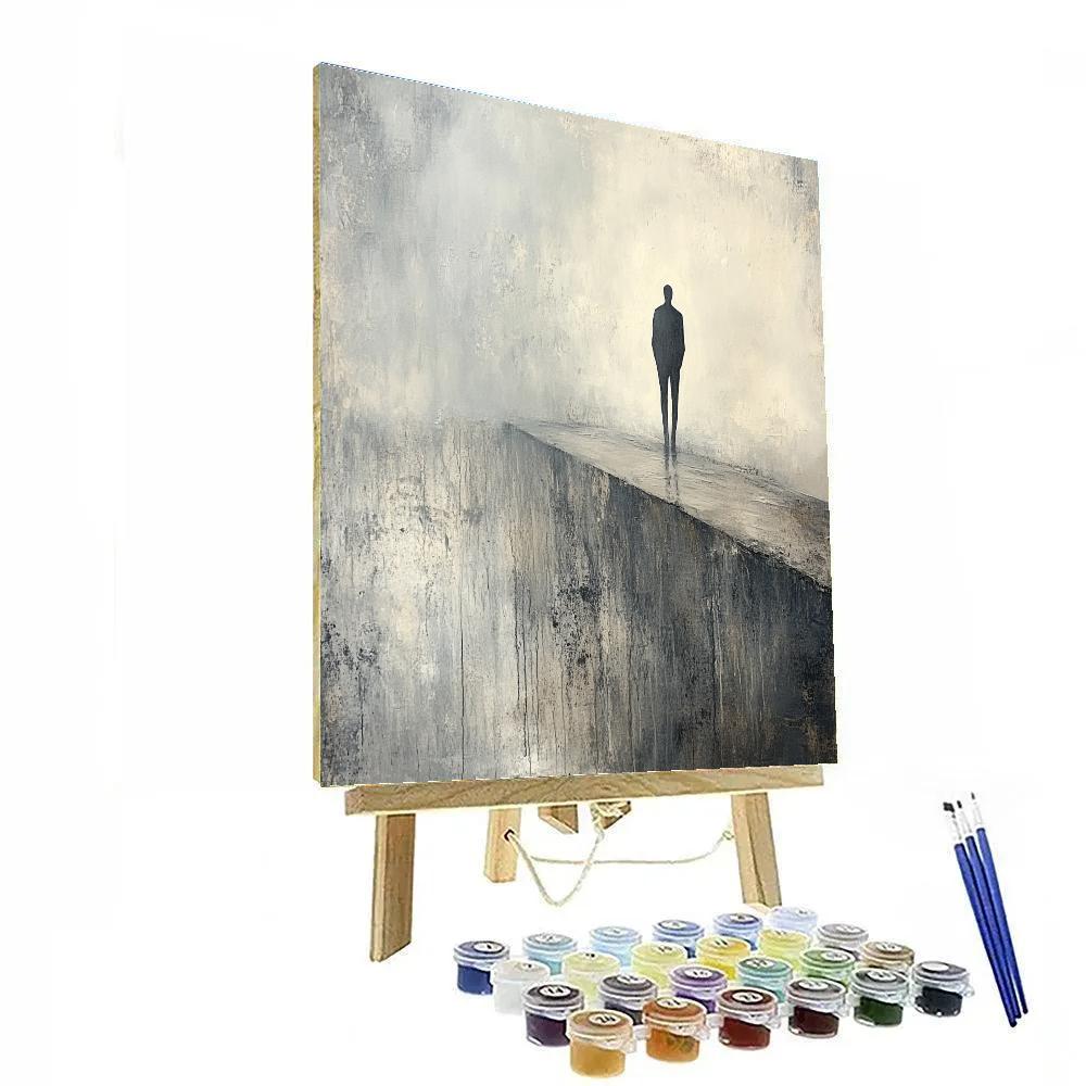 Giacometti Inspired Lonely Figure On Bridge paint by number