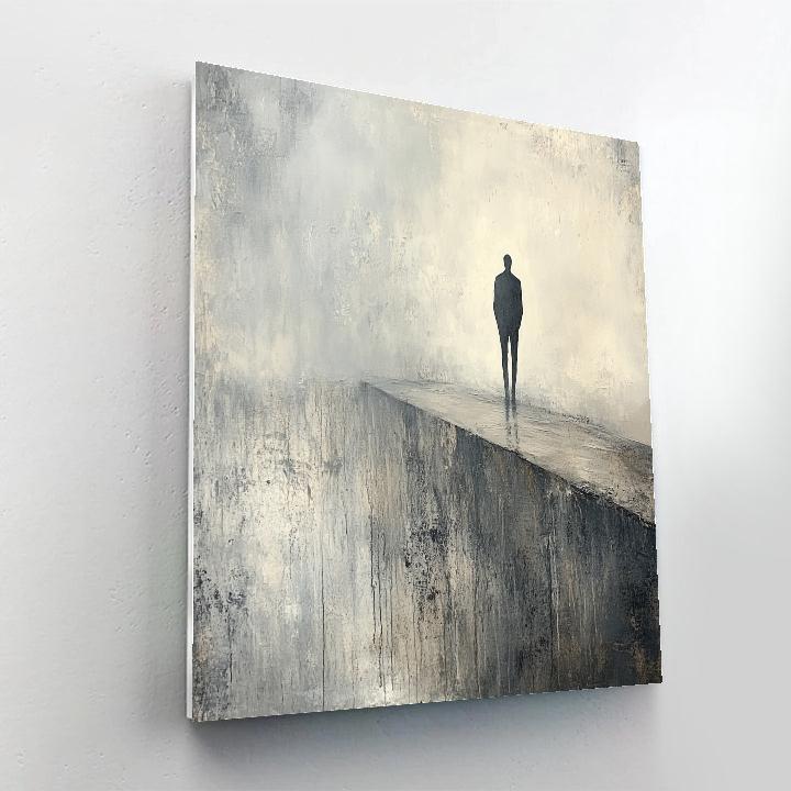 Giacometti Inspired Lonely Figure On Bridge paint by number