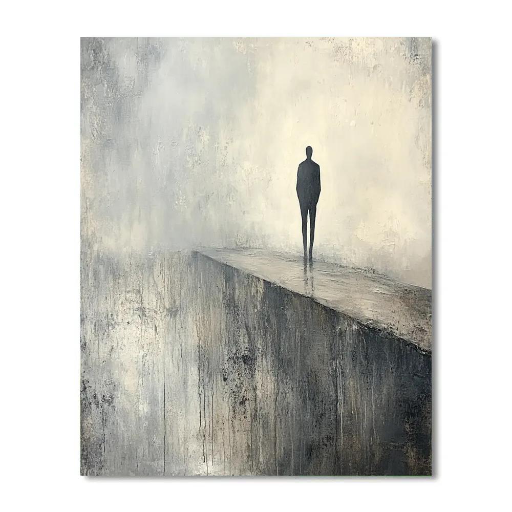 Giacometti Inspired Lonely Figure On Bridge paint by number