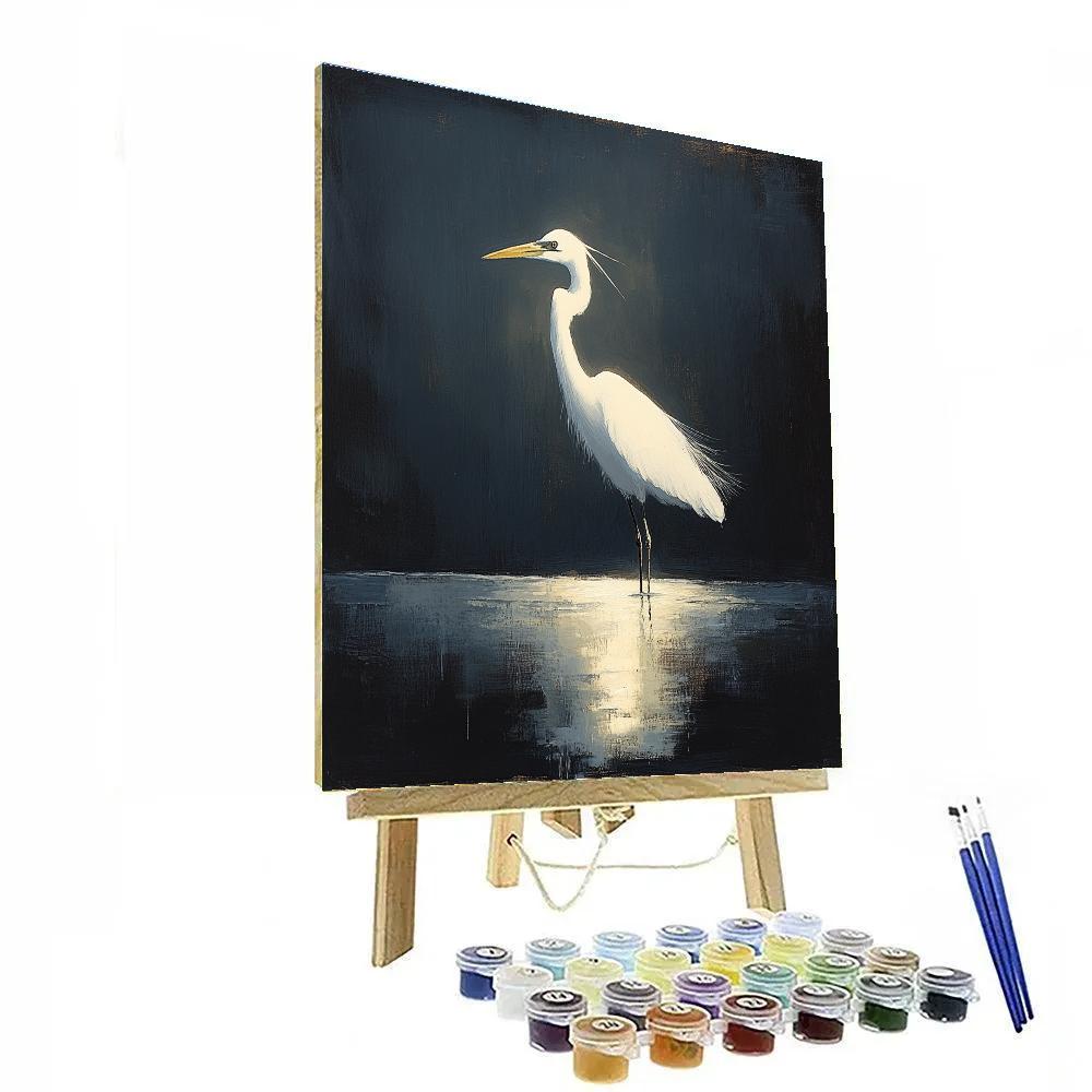 Caravaggio Inspired Night Heron Silhouette Paint by numbers art