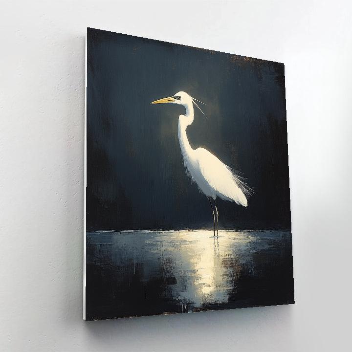 Caravaggio Inspired Night Heron Silhouette Paint by numbers art