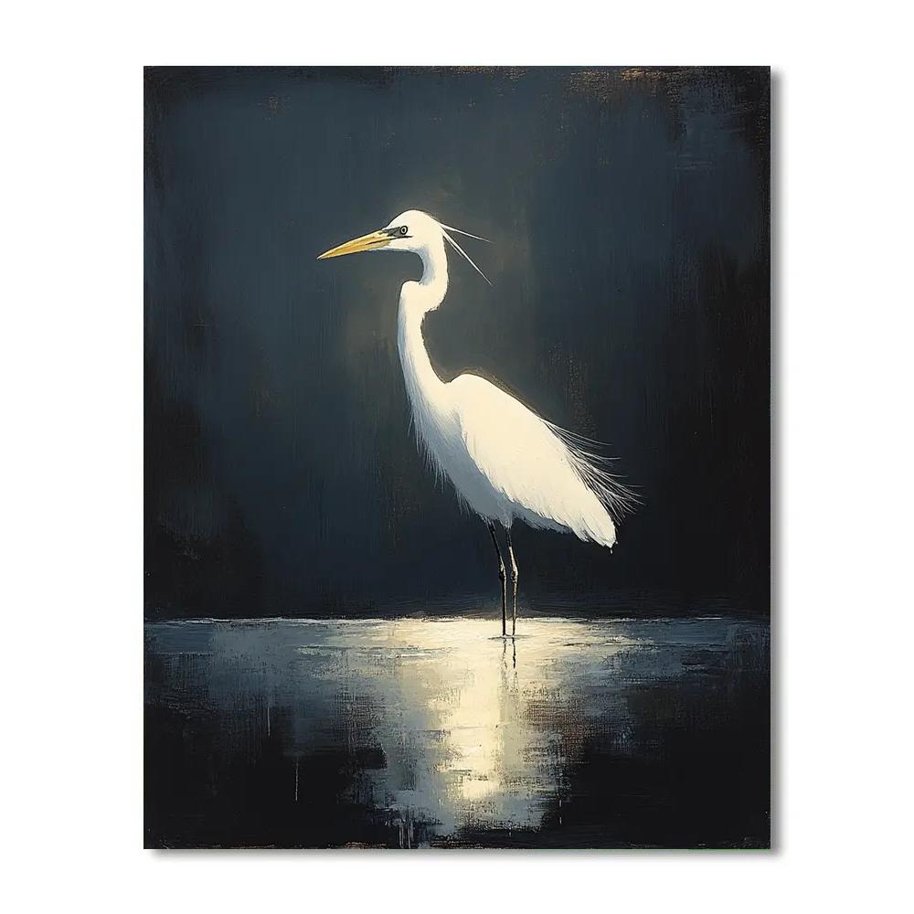 Caravaggio Inspired Night Heron Silhouette Paint by numbers art