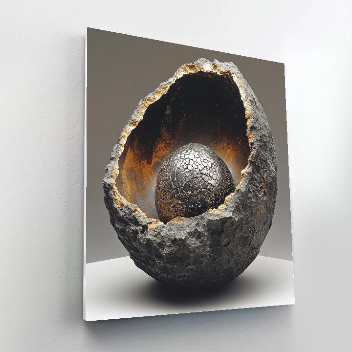 Caravaggio Inspired Meteorite On Basalt paint by color