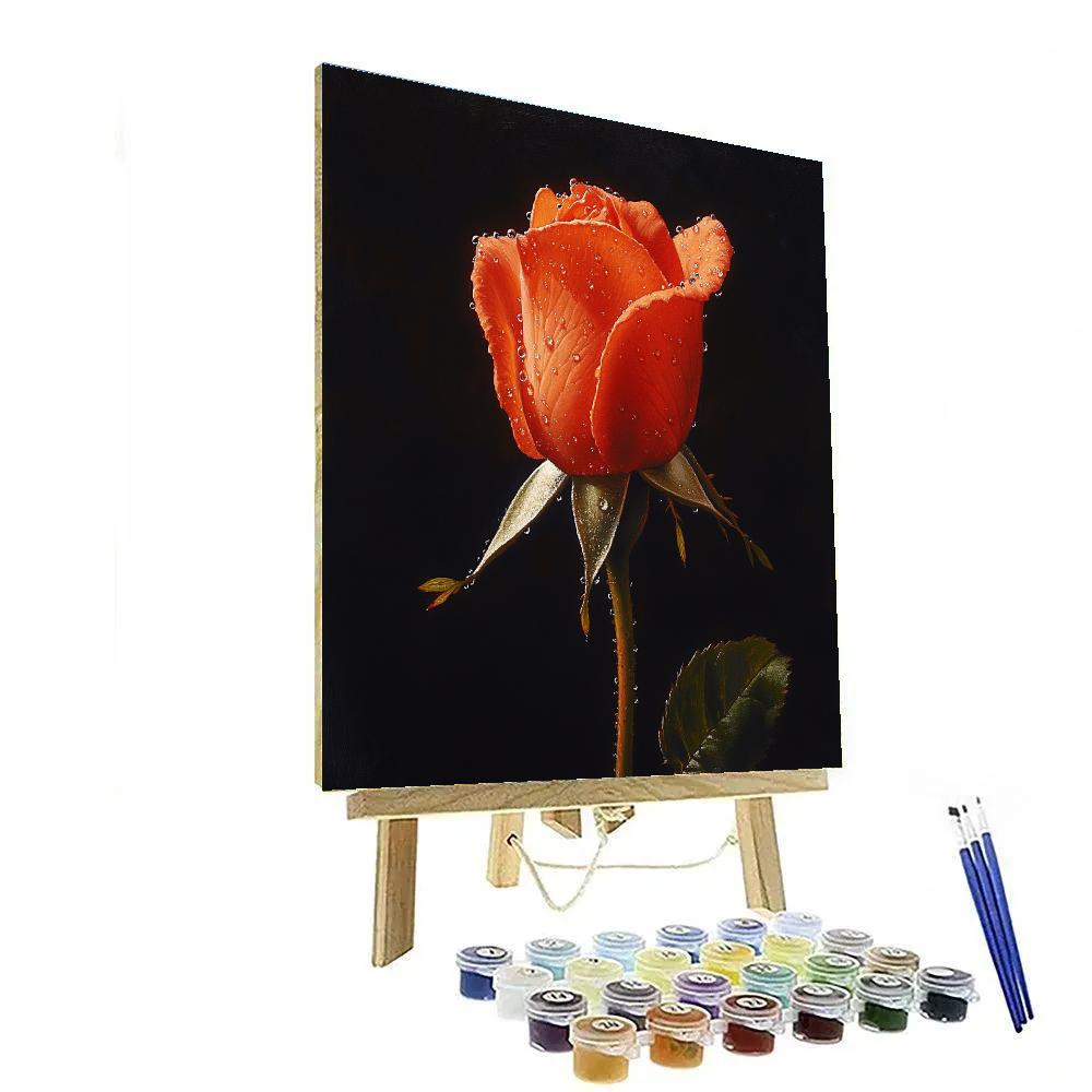 Caravaggio Inspired Rosebud After Rain Numbered painting kits