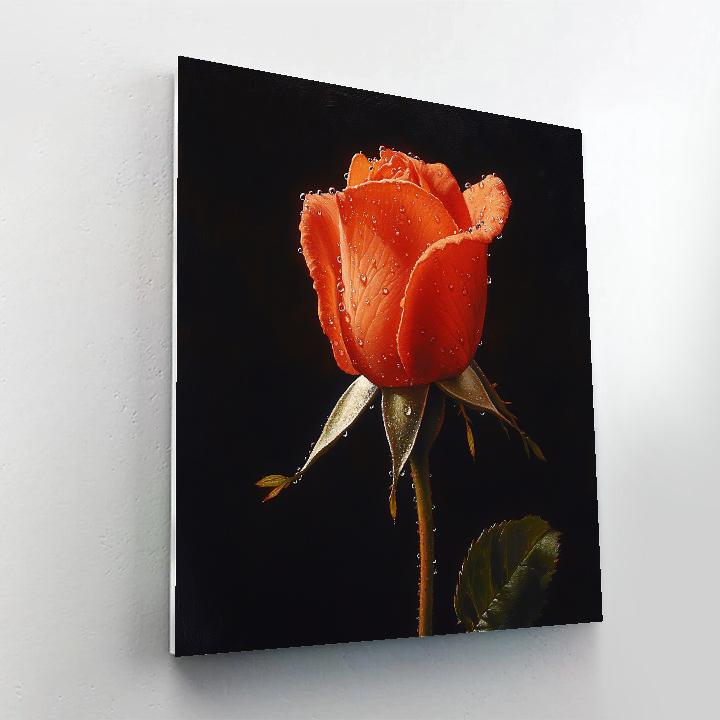 Caravaggio Inspired Rosebud After Rain Numbered painting kits