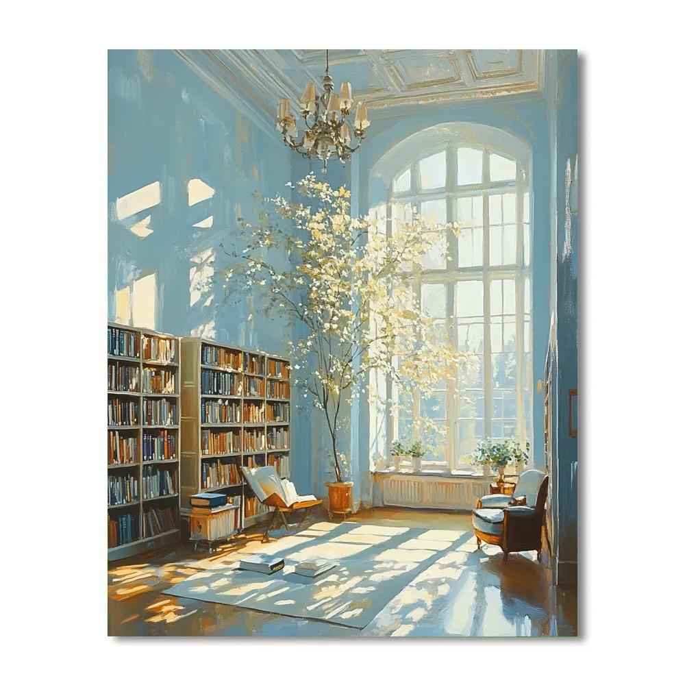 Vermeer Inspired Library Light DIY paint by numbers