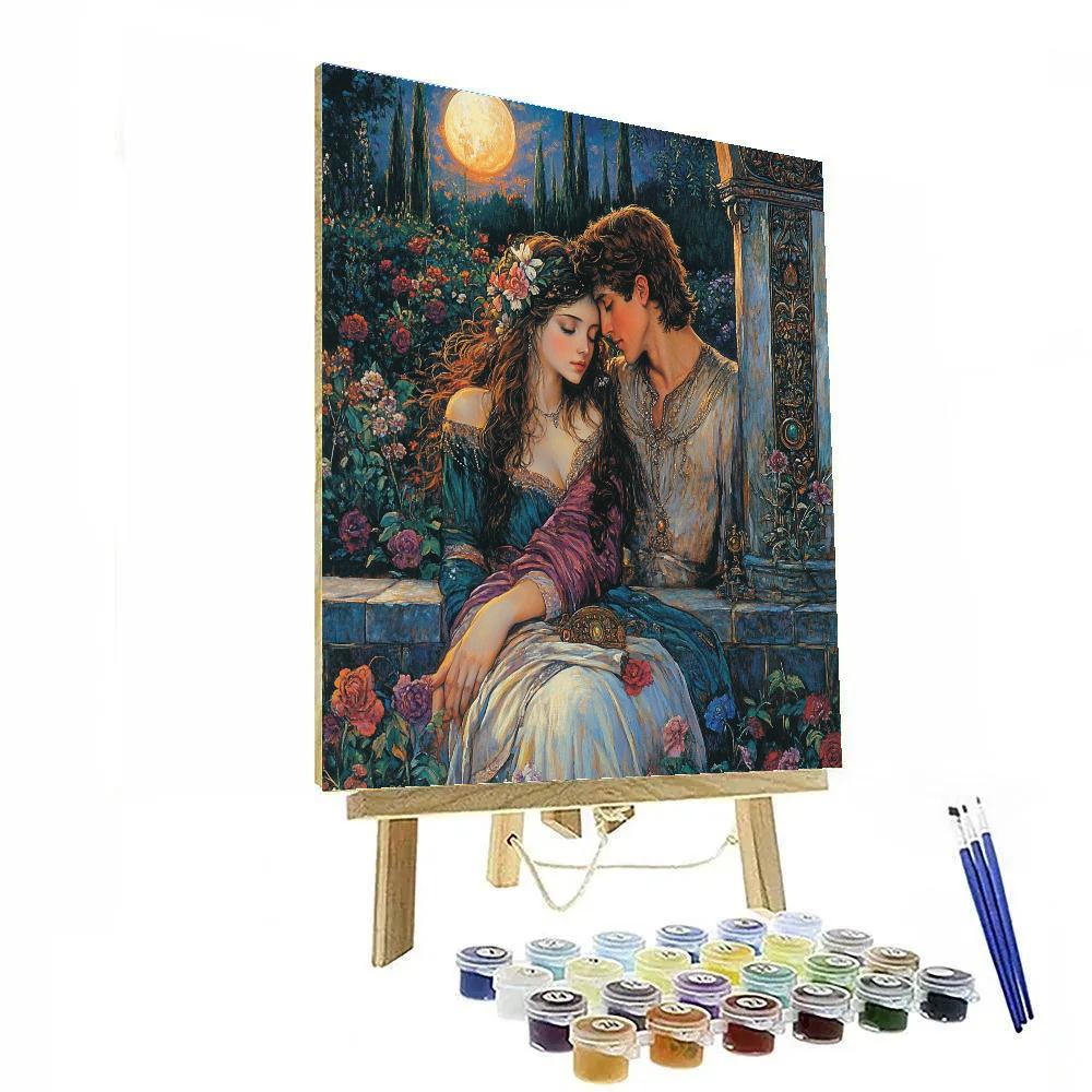 Dante Gabriel Rossetti Inspired Lovers In Dusk Paint by numbers art