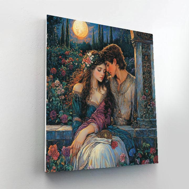 Dante Gabriel Rossetti Inspired Lovers In Dusk Paint by numbers art