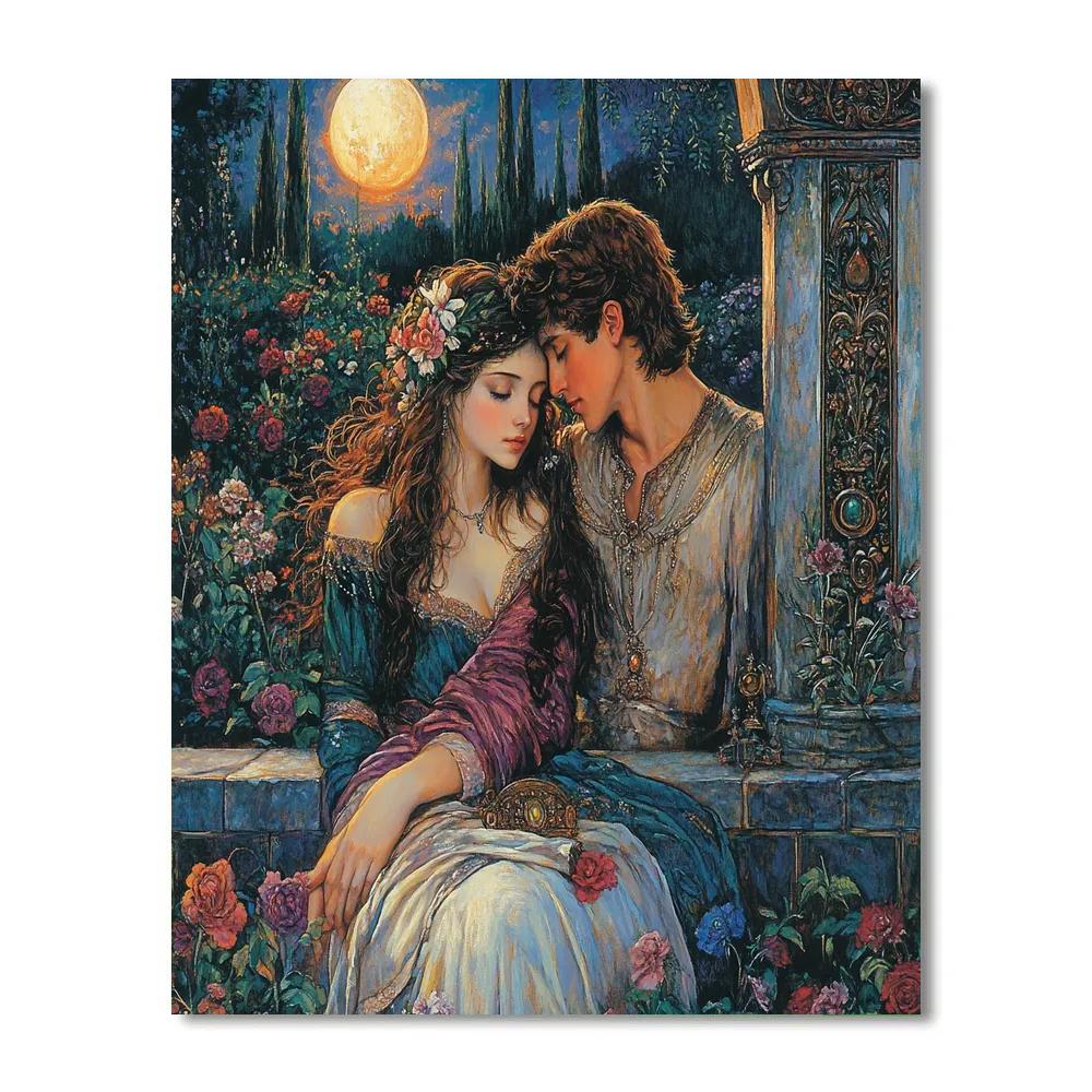 Dante Gabriel Rossetti Inspired Lovers In Dusk Paint by numbers art