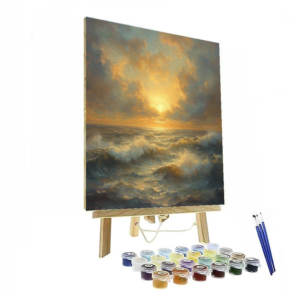 Turner Inspired Tempest Over Sea Number painting