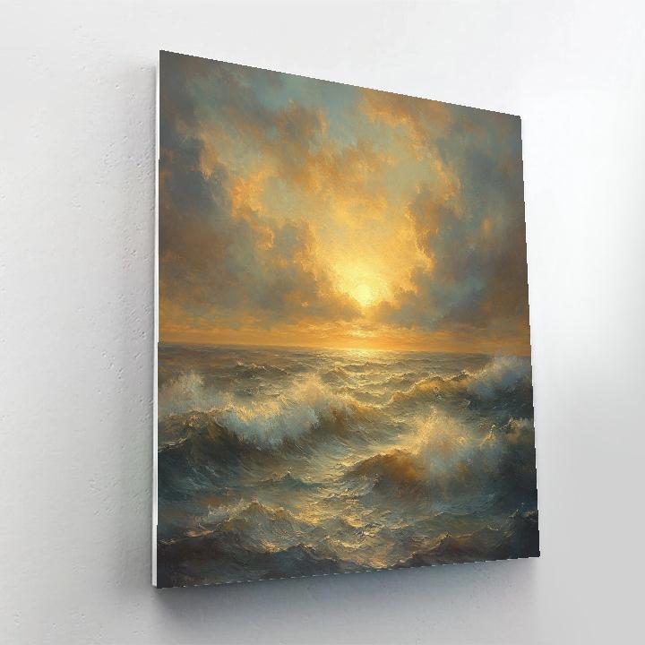 Turner Inspired Tempest Over Sea Number painting