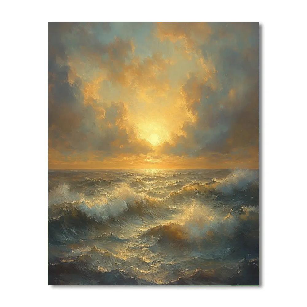 Turner Inspired Tempest Over Sea Number painting