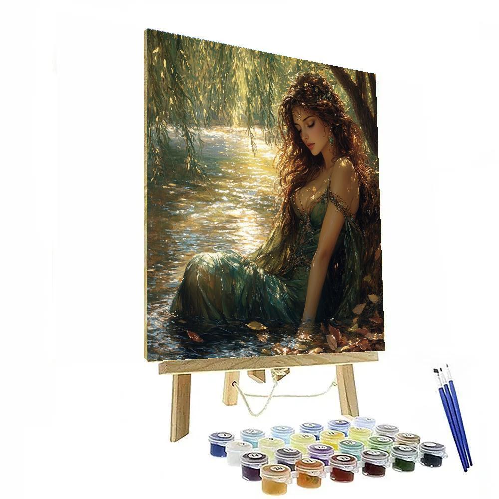 John William Waterhouse Inspired Naiad At Brook paint by numbers