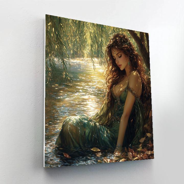 John William Waterhouse Inspired Naiad At Brook paint by numbers