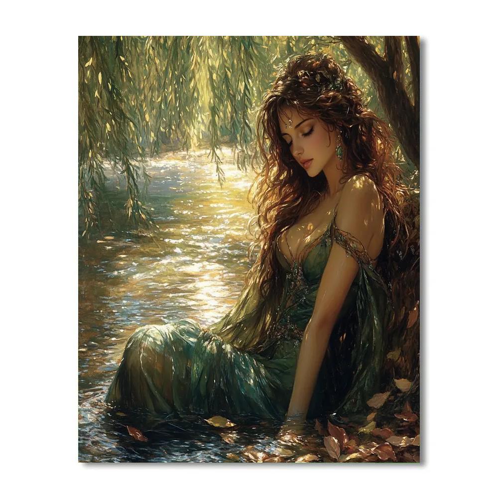 John William Waterhouse Inspired Naiad At Brook paint by numbers