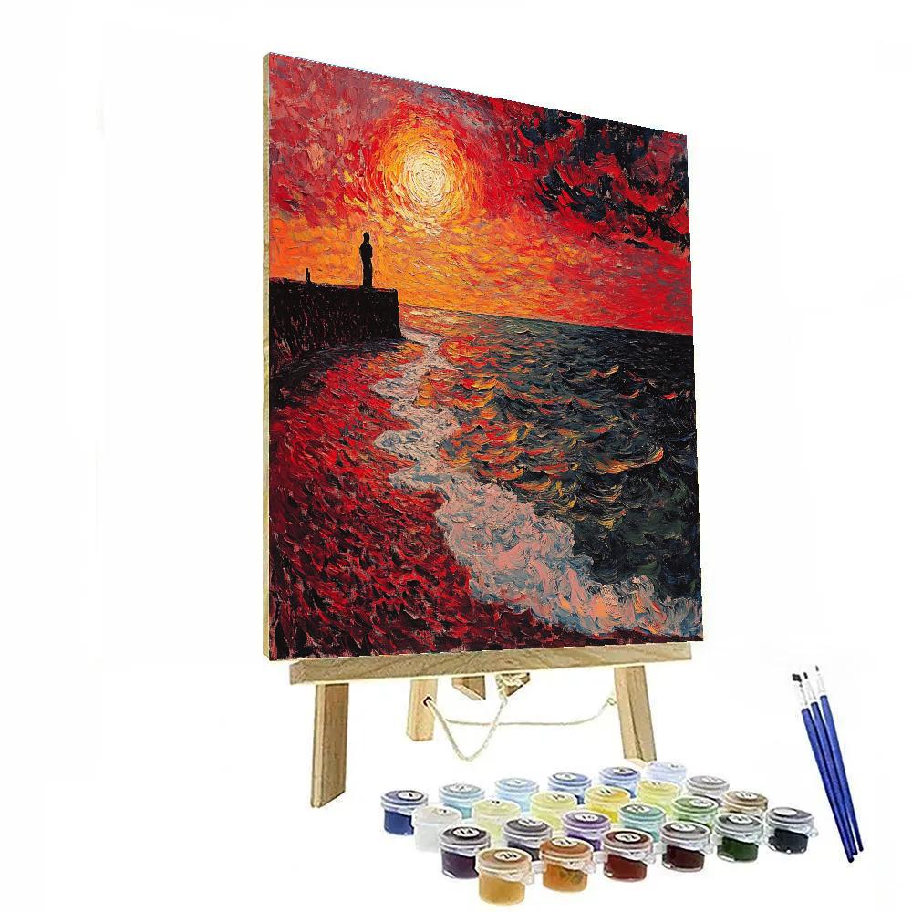 Edvard Munch Inspired Anxiety Shore DIY paint by numbers