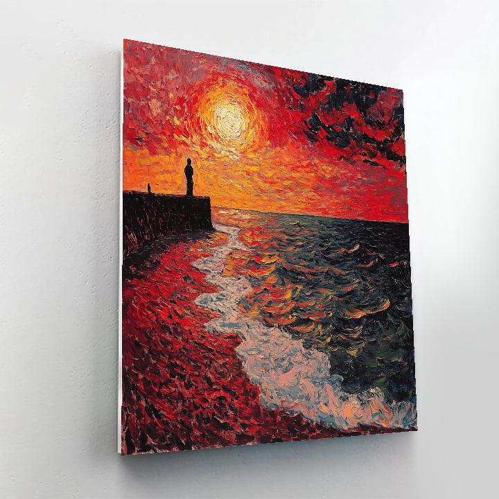 Edvard Munch Inspired Anxiety Shore DIY paint by numbers