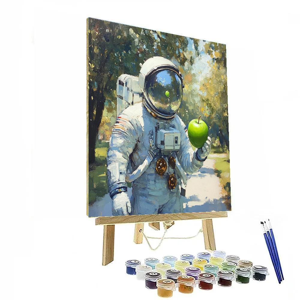 Rene Magritte Inspired Astronaut With Apple Paint by numbers kits