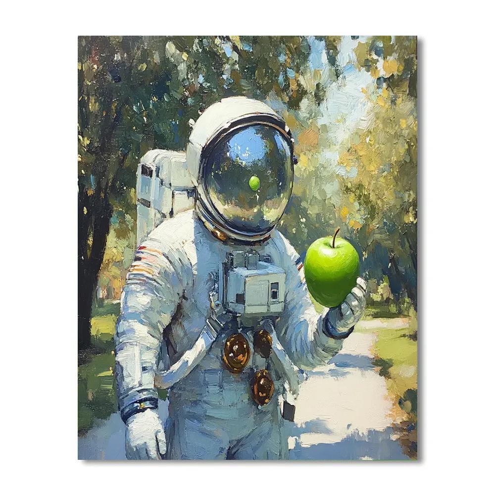 Rene Magritte Inspired Astronaut With Apple Paint by numbers kits
