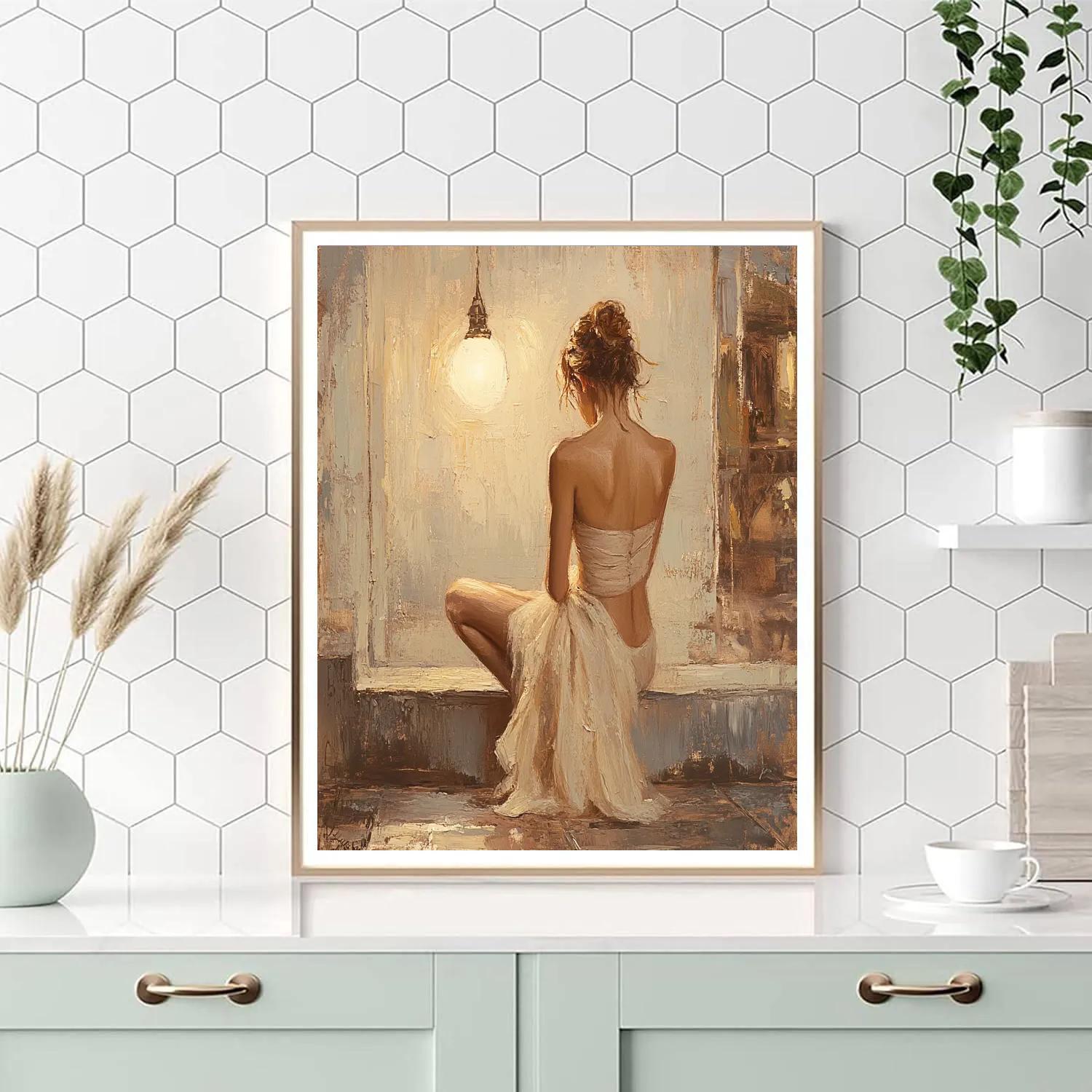 Degas Inspired Ballerina Backstage paint by color