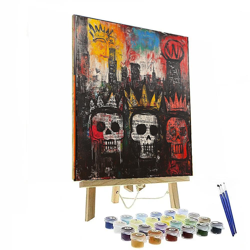 Basquiat Inspired Urban Mythology paint by color